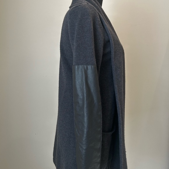BCBGMaxAzria Cardigan with Leather Sleeves Size S - Picture 3 of 6
